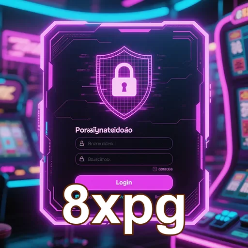 Tela de login segura do 8xpg com design moderno e proteção de dados.
